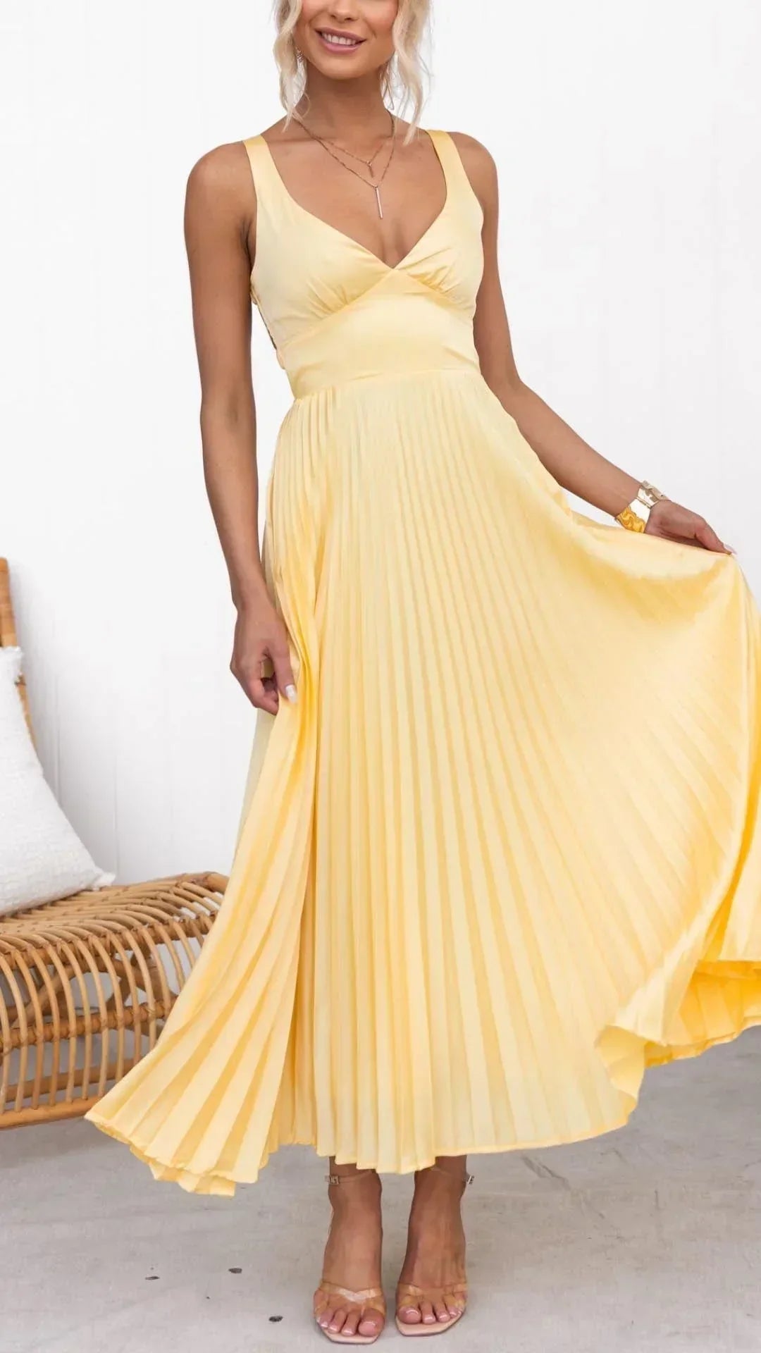 Pleated Maxi Dress – Women's Summer Dress