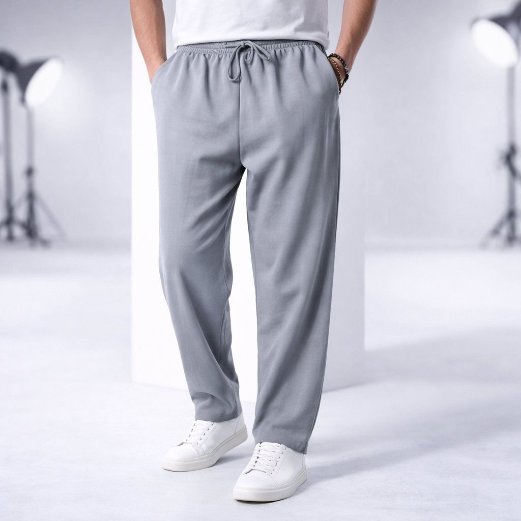 Men's Cotton Drawstring Pants with Pockets