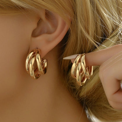 Women's Twist Snap-Closure Earrings – Gold