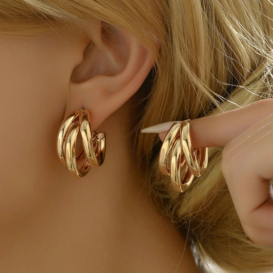 Women's Twist Snap-Closure Earrings – Gold