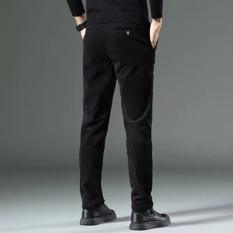 Carello Slim Fit Corduroy Chino Pants
