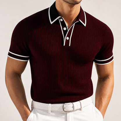 Men's Knit Button-Up Shirt – Navy
