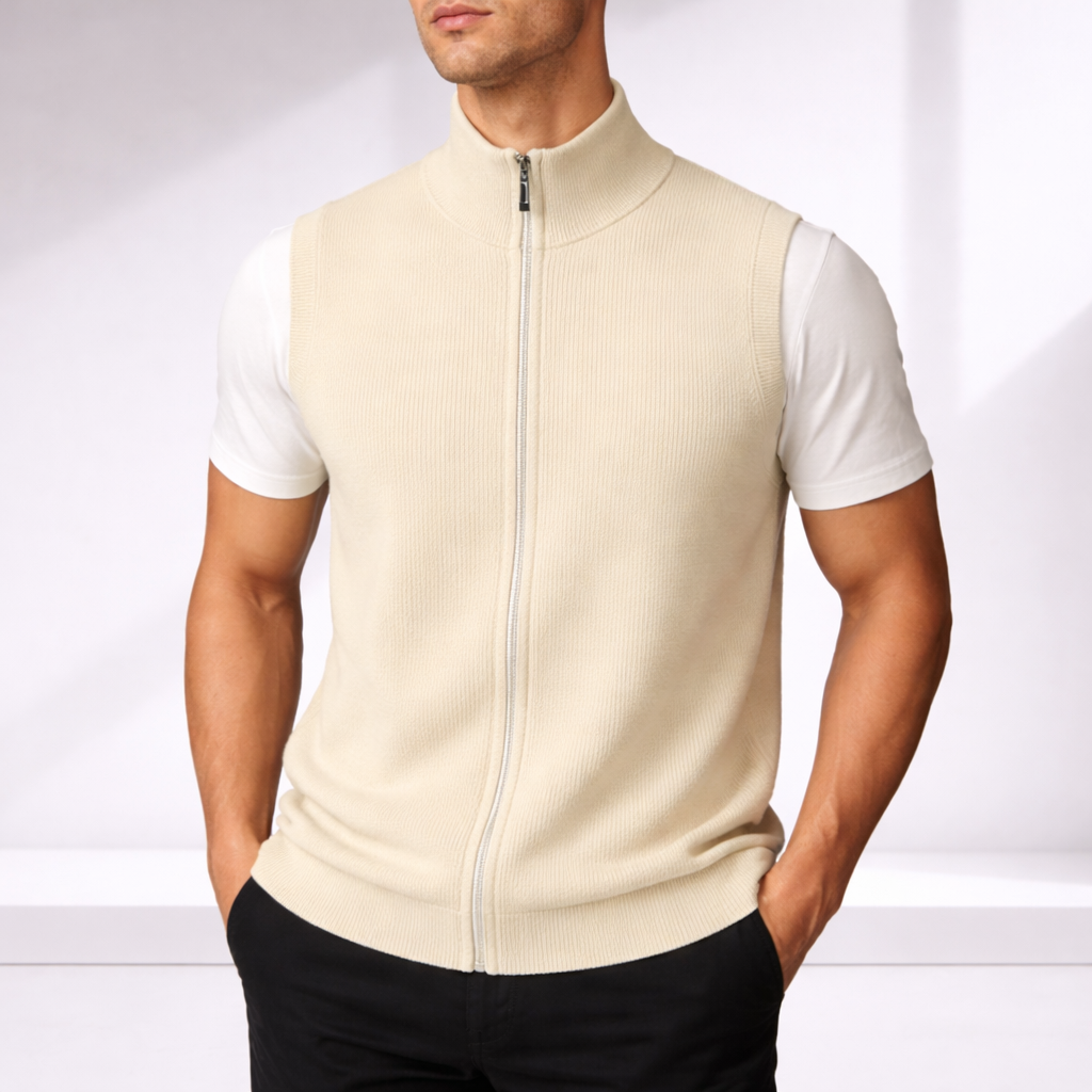 Men's Merino Wool Zip-Up Vest