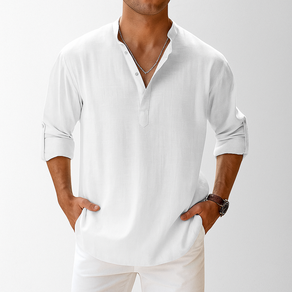 Men's Linen Popover Shirt