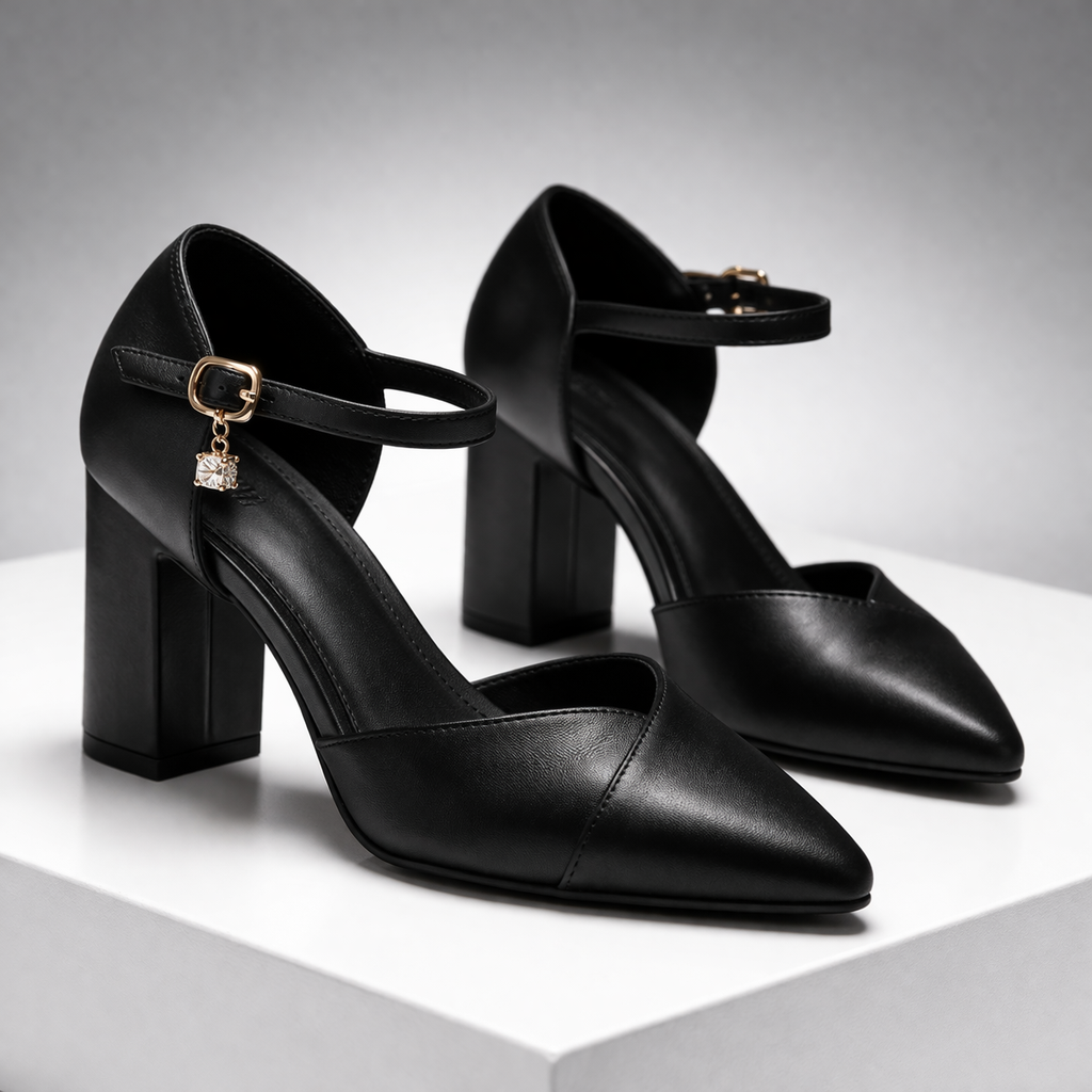 Women's Pointed-Toe Block Heel Pumps