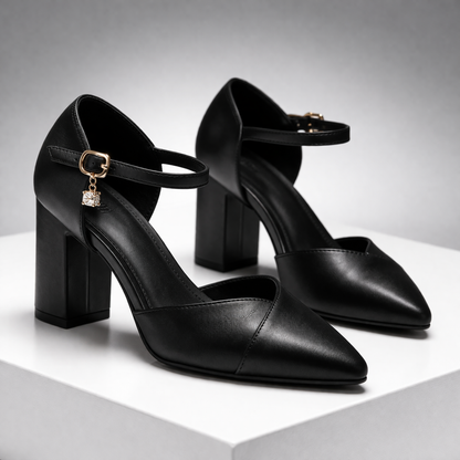 Women's Pointed-Toe Block Heel Pumps