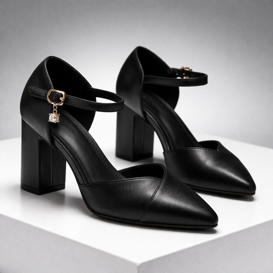 Women's Pointed-Toe Block Heel Pumps