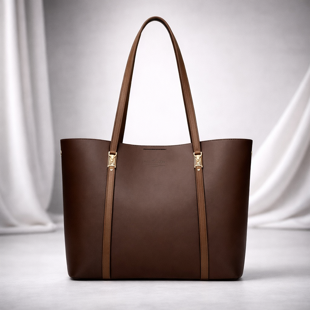 Women's Leather Handbag with Gold Hardware