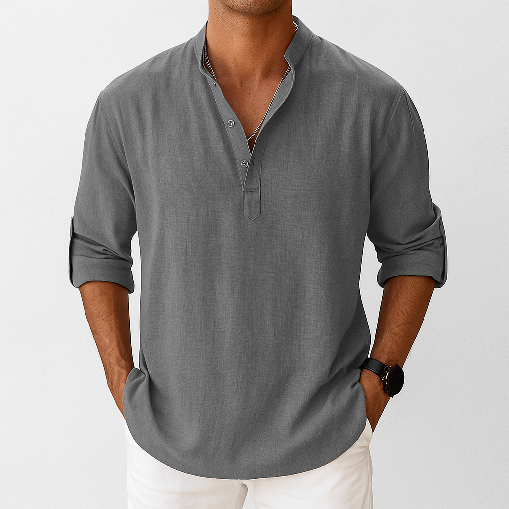 Men's Linen Popover Shirt