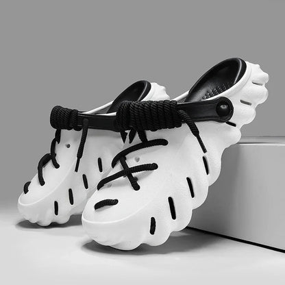 Men's Cushioned Foam Lace-Up Clog Shoes