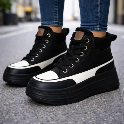 Women's Genuine Leather Orthopedic Platform Sneakers