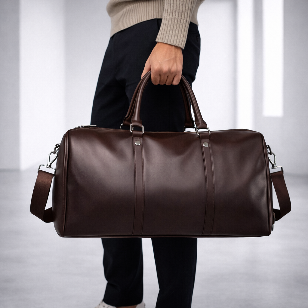 Men's Full-Grain Leather Duffle Bag