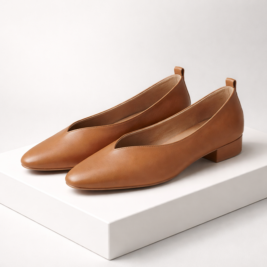 Women's Italian Leather Block Heel Orthopedic Pumps