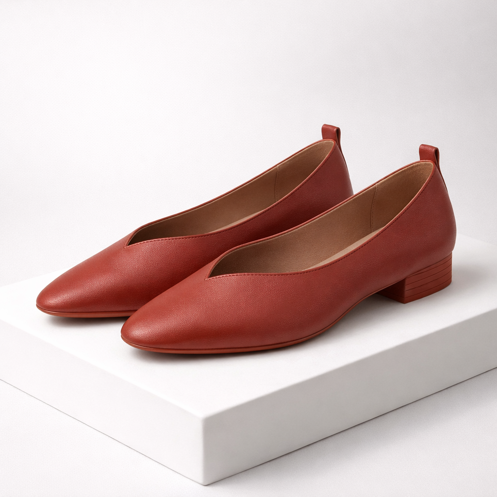 Women's Italian Leather Block Heel Orthopedic Pumps
