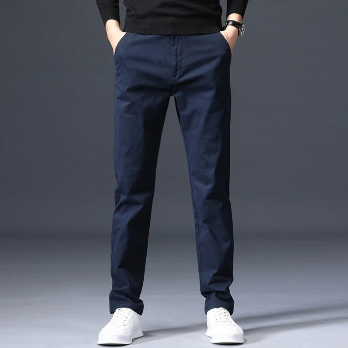 Men's Slim-Fit Cotton Dress Pants