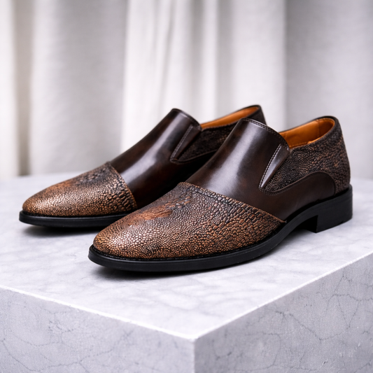 Men's Genuine Leather Slip-On Sneakers
