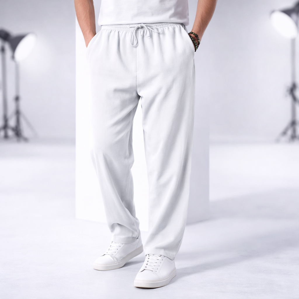 Men's Cotton Drawstring Pants with Pockets