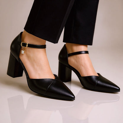 Women's Pointed-Toe Block Heel Pumps