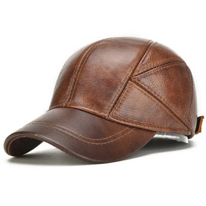 Caruso Genuine Leather Vintage Adjustable Cap