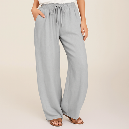 Men's Linen Wide-Leg Drawstring Pants