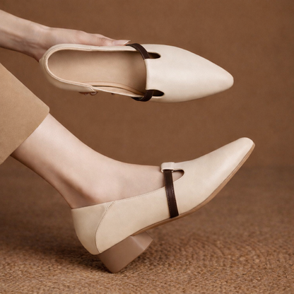 Celestina Leather Gold Accent Flats