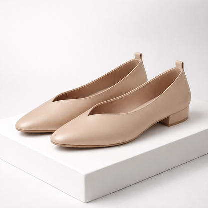 Women's Italian Leather Block Heel Orthopedic Pumps