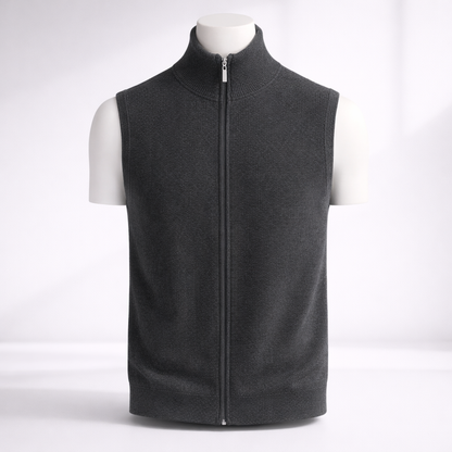 Men's Merino Wool Zip-Up Vest