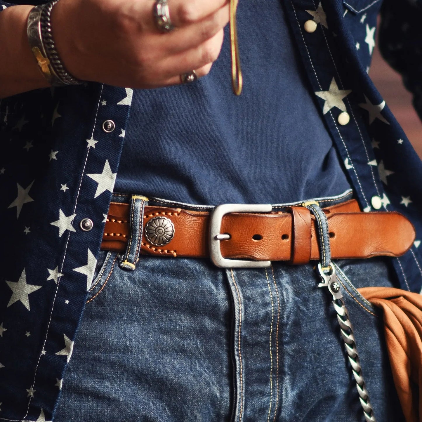 Bronson Hand-Stitched Leather Western Belt