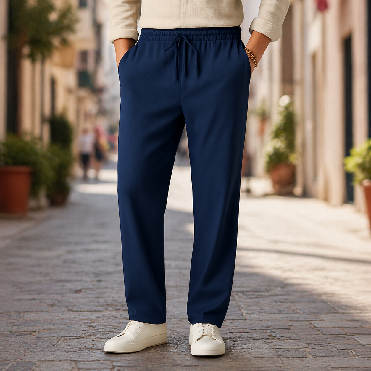 Men's Linen Casual Drawstring Pants