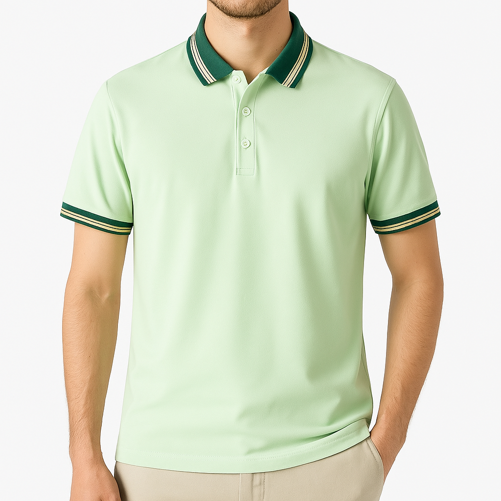 Men's Knit Button-Up Polo Shirt