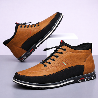 Men's Genuine Leather Orthopedic Mid-Top Sneakers