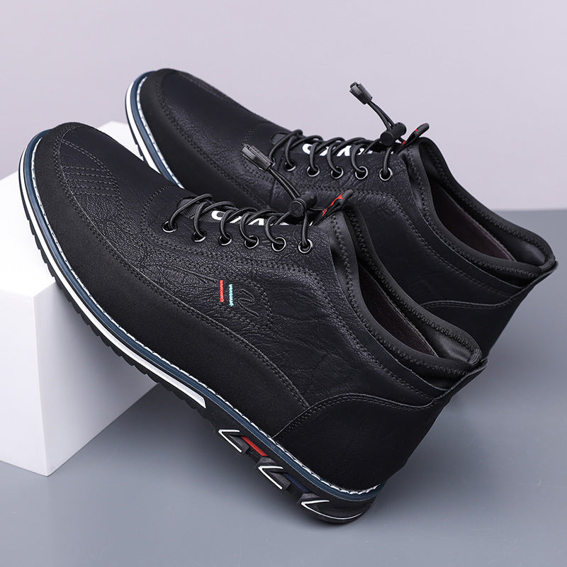 Men's Genuine Leather Orthopedic Mid-Top Sneakers