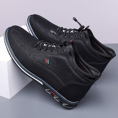 Men's Genuine Leather Orthopedic Mid-Top Sneakers