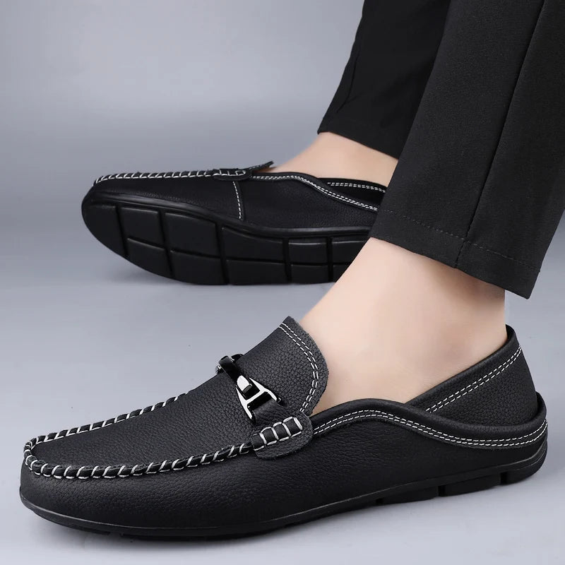 Men's Genuine Leather Slip-On Loafers
