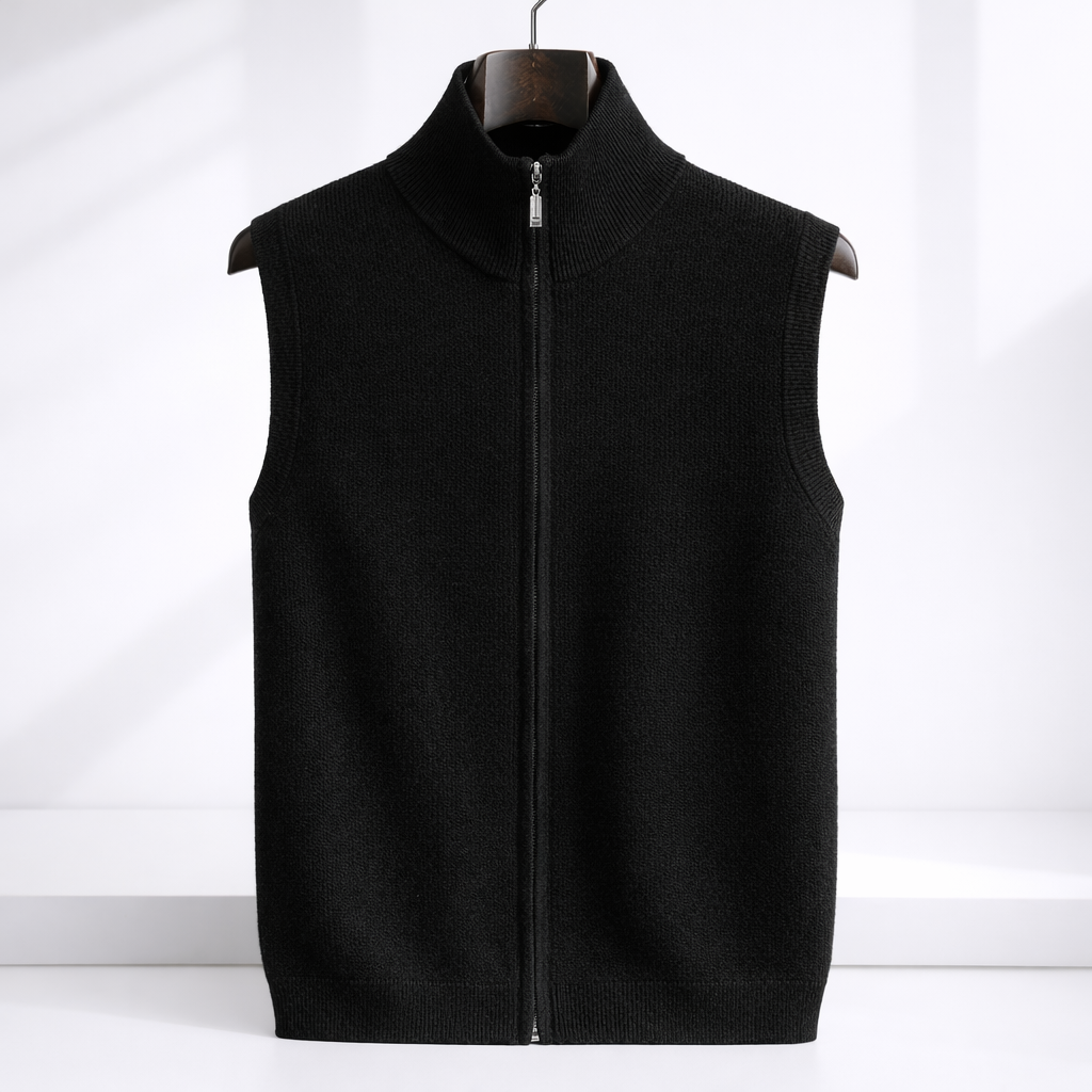 Men's Merino Wool Zip-Up Vest
