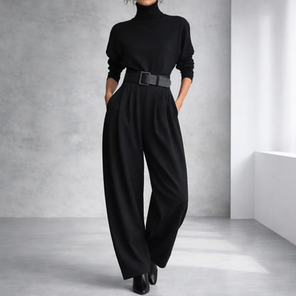 Women's Cotton Belted 2-Piece Set with Pockets