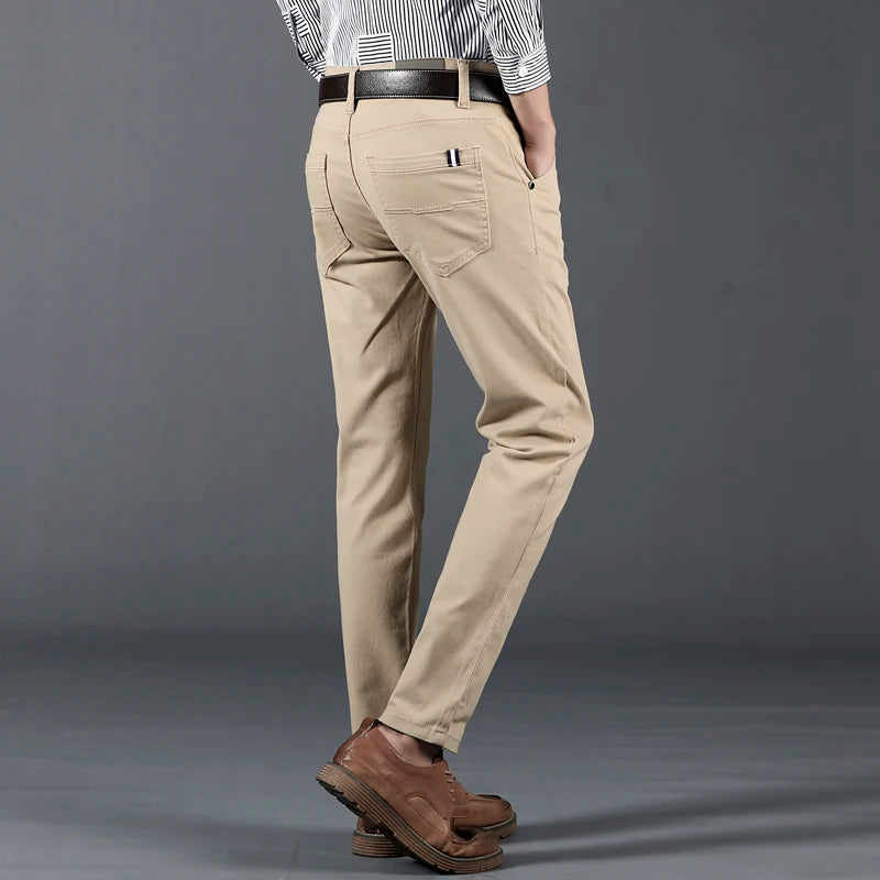 Men's Slim-Fit Cotton Dress Pants