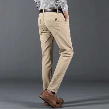 Men's Slim-Fit Cotton Dress Pants