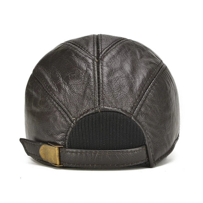 Caruso Genuine Leather Vintage Adjustable Cap