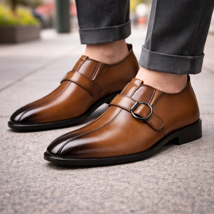 Marcello Double Monk Strap Leather Orthopedic Shoes