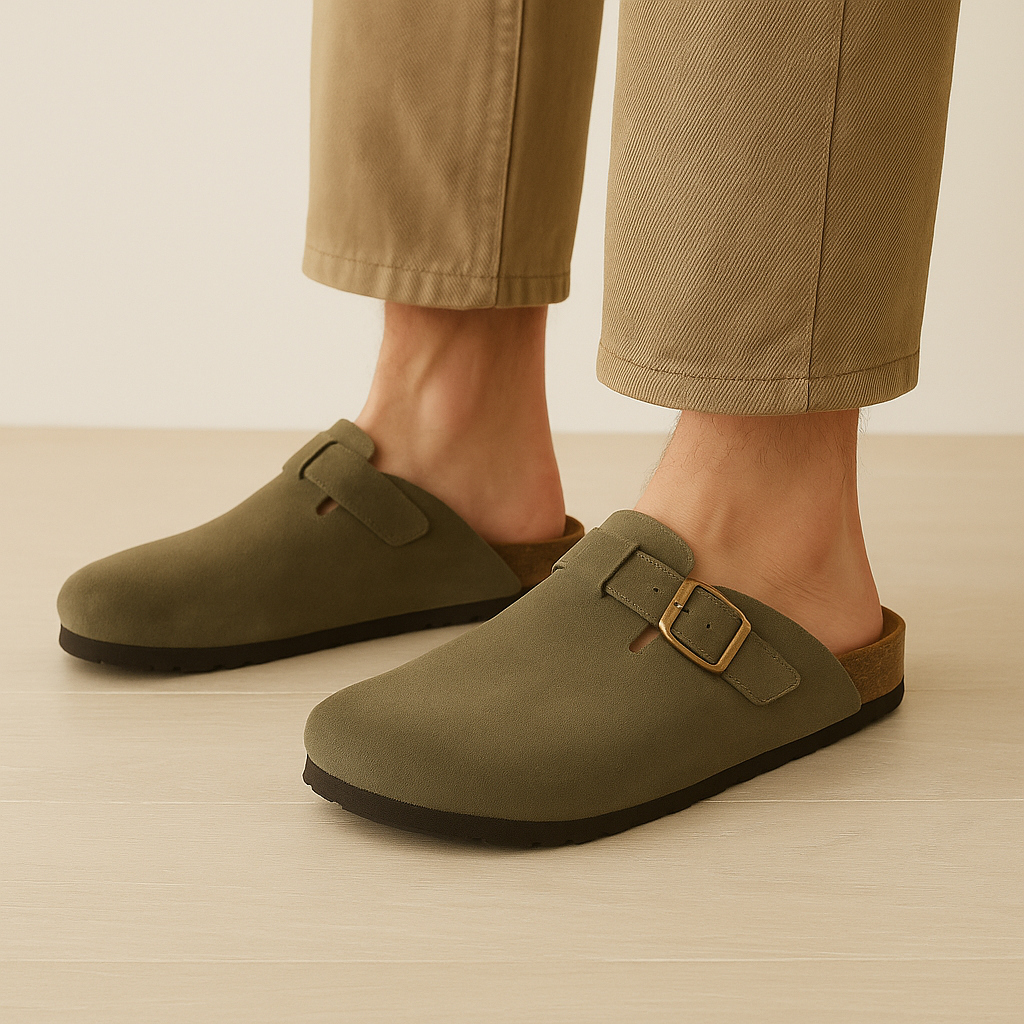 Men's Suede Slip-On Clog Shoes