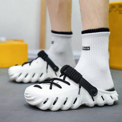 Men's Cushioned Foam Lace-Up Clog Shoes