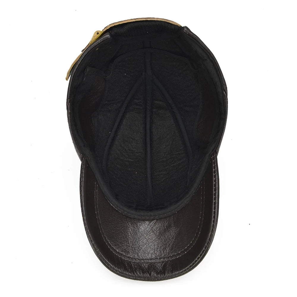 Caruso Genuine Leather Vintage Adjustable Cap