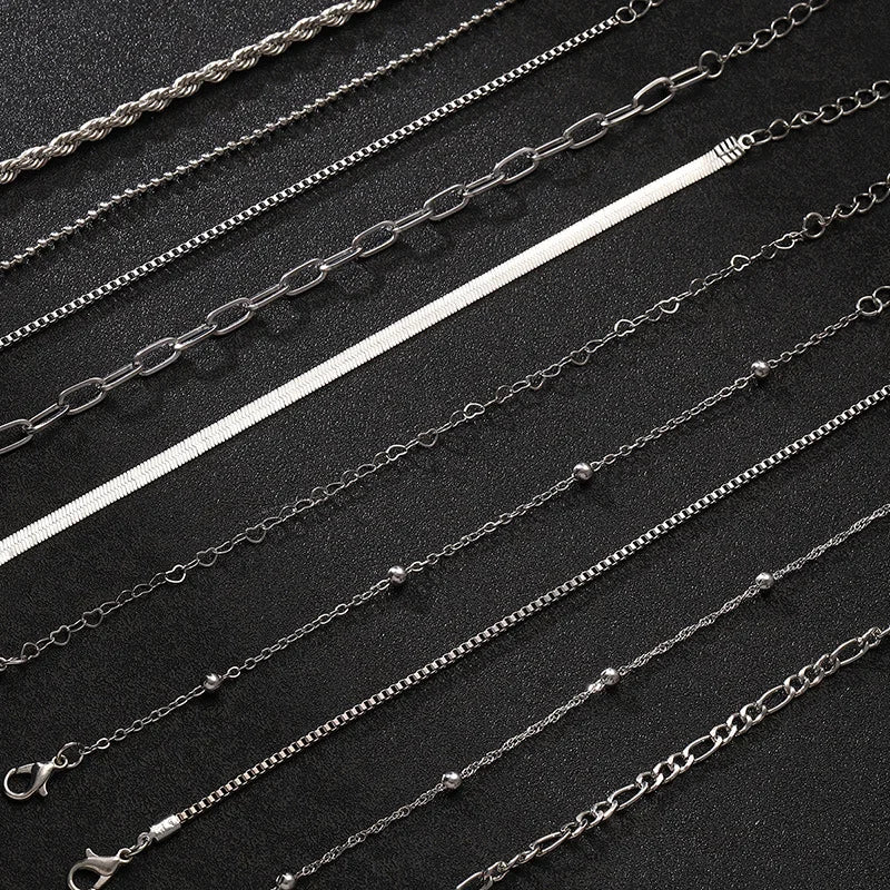 Women's Non-Tarnish Metal Chain Bracelet Set