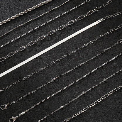 Women's Non-Tarnish Metal Chain Bracelet Set
