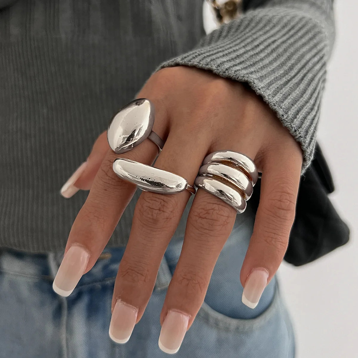 Women's Adjustable Metal Ring Set