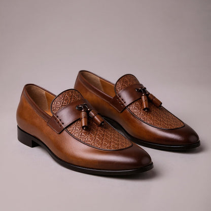 Men's Genuine Leather Tassel Slip-On Orthopedic Shoes