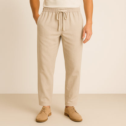 Men's Linen-Cotton Drawstring Pants