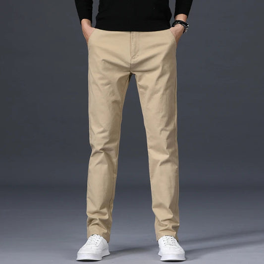 Men's Slim-Fit Cotton Dress Pants