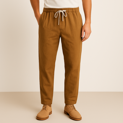 Men's Linen-Cotton Drawstring Pants